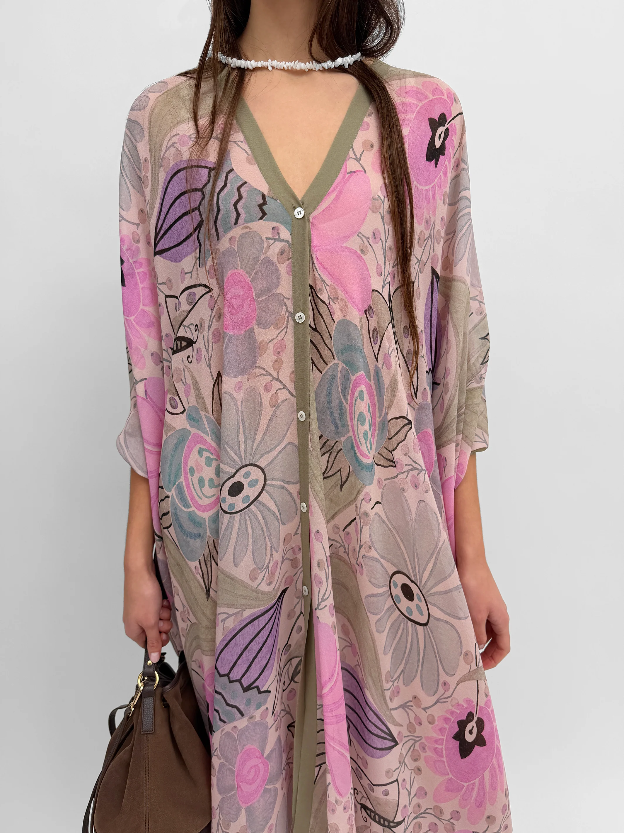 The Agave silk caftan in Ducharne - Image 3