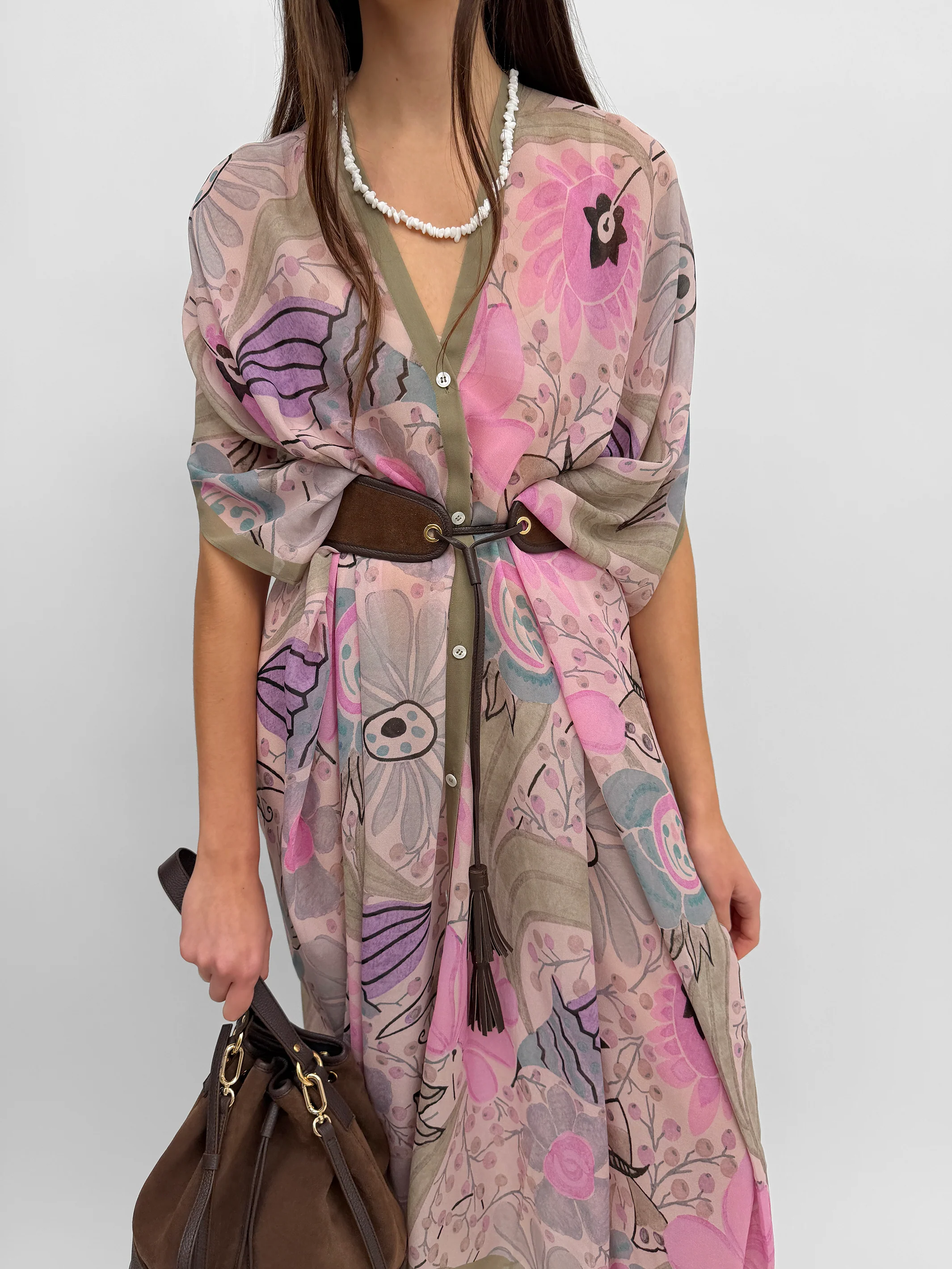 The Agave silk caftan in Ducharne - Image 5