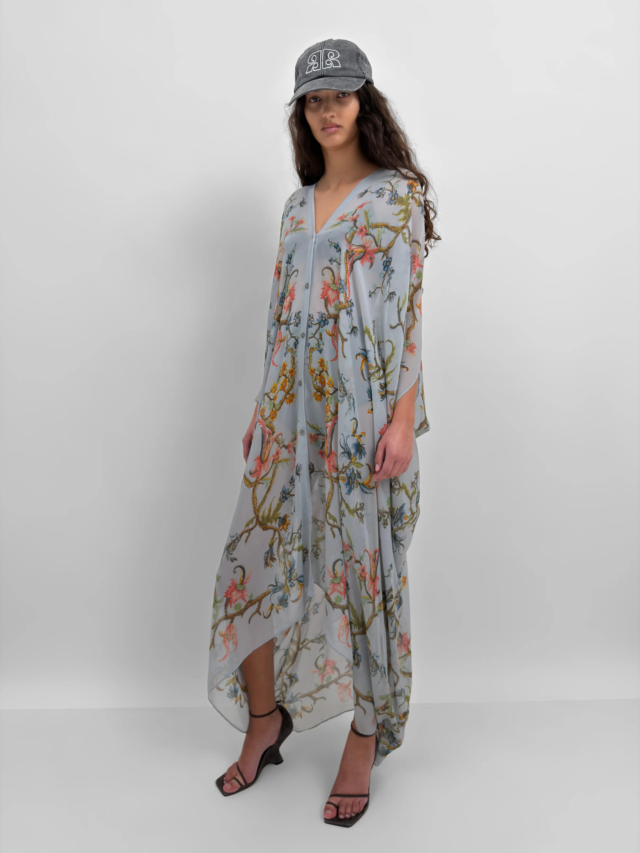 The Agave silk caftan in Trailing - Image 3
