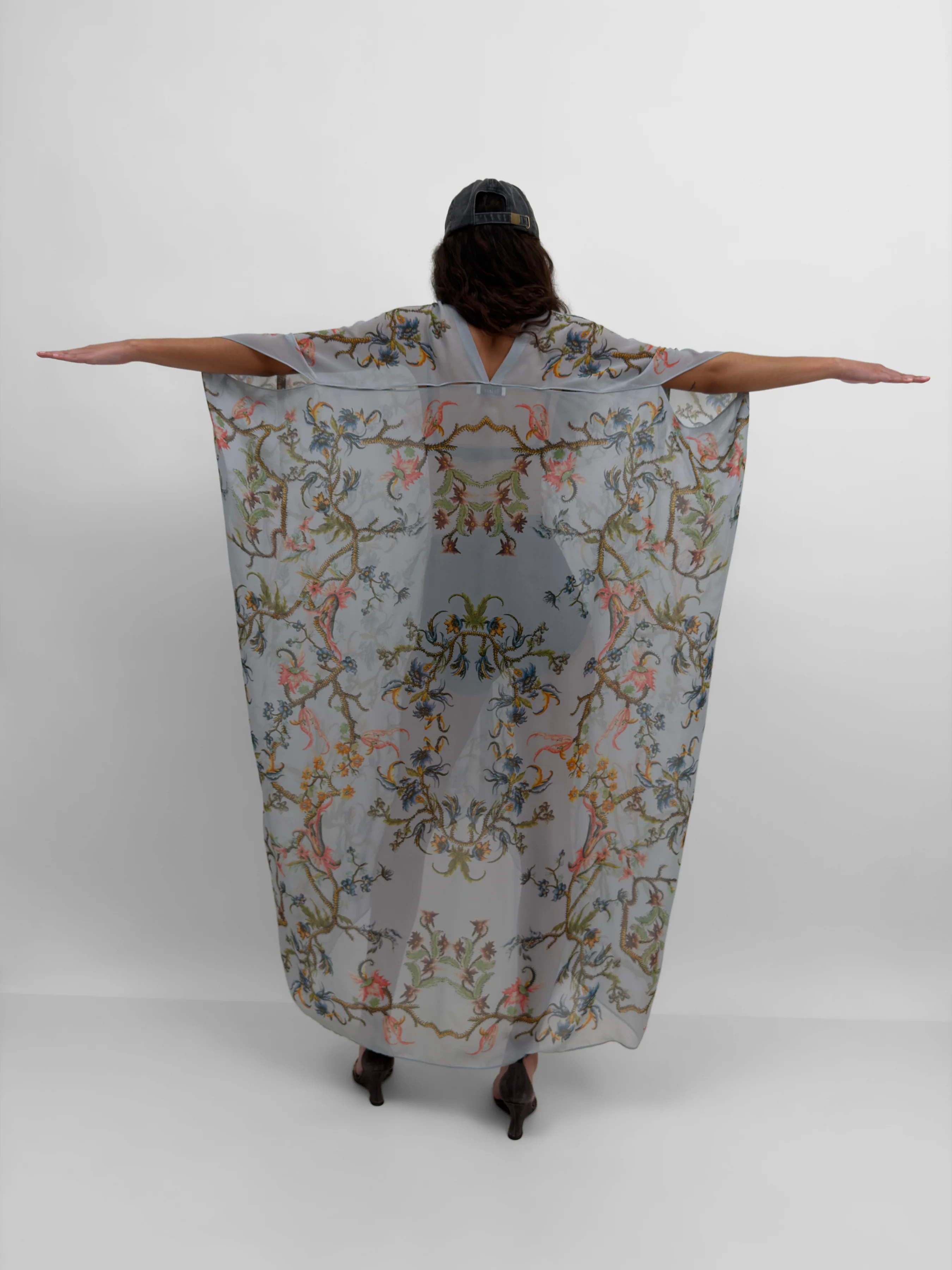 The Agave silk caftan in Trailing - Image 5