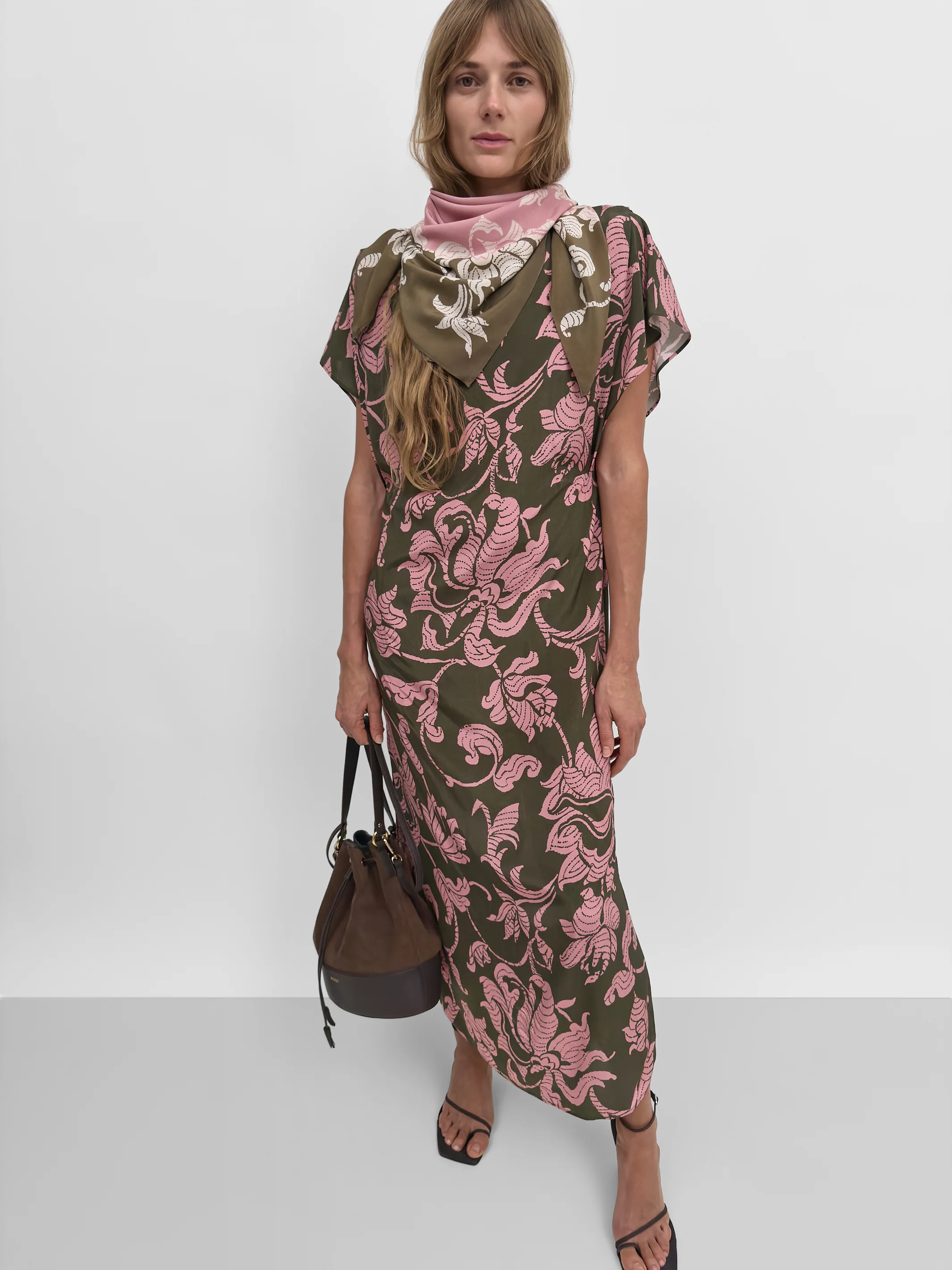 The Amalfi high neck dress in French Lily