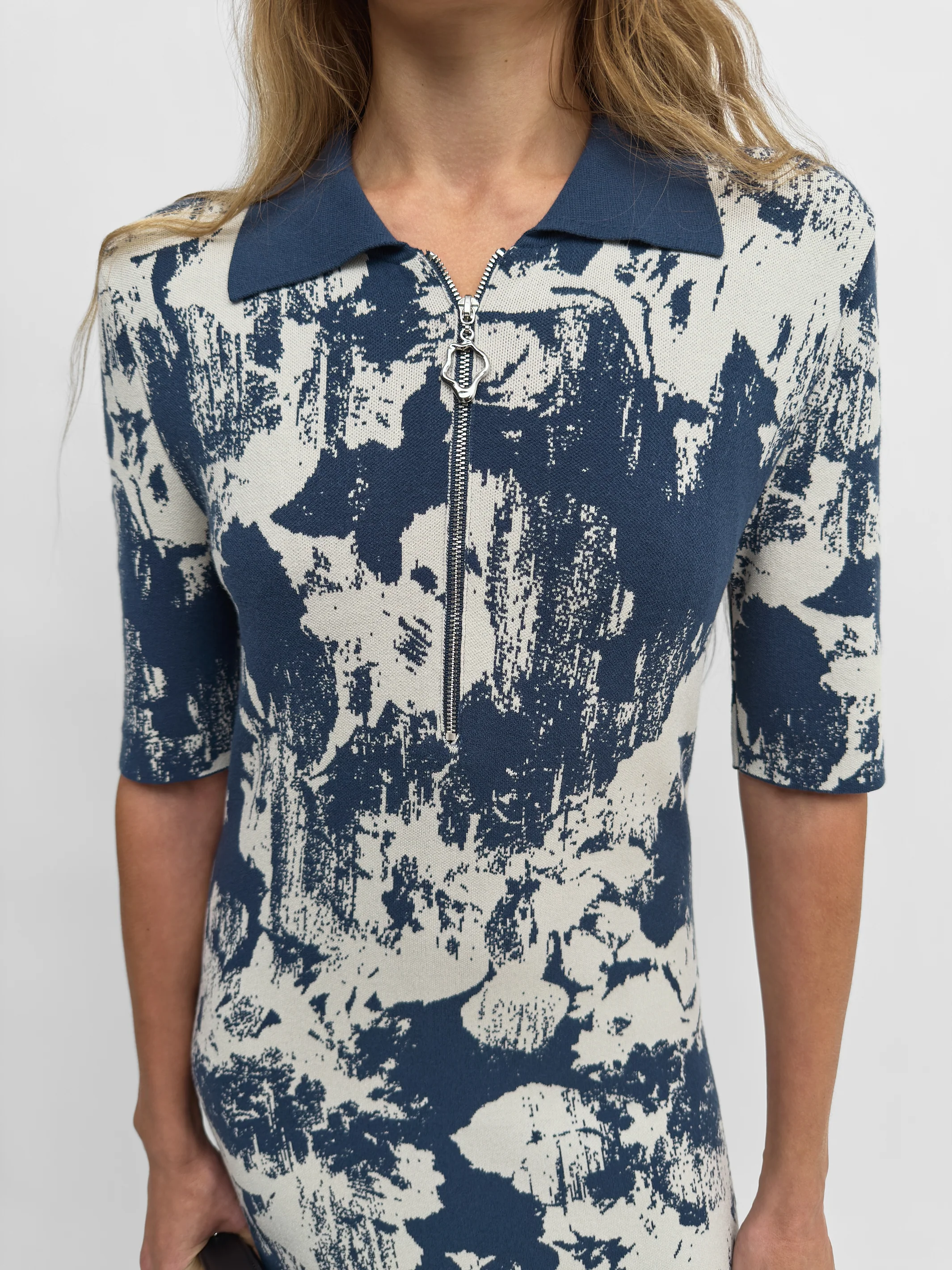 The Clover jacquard knit polo shirtdress - Image 4