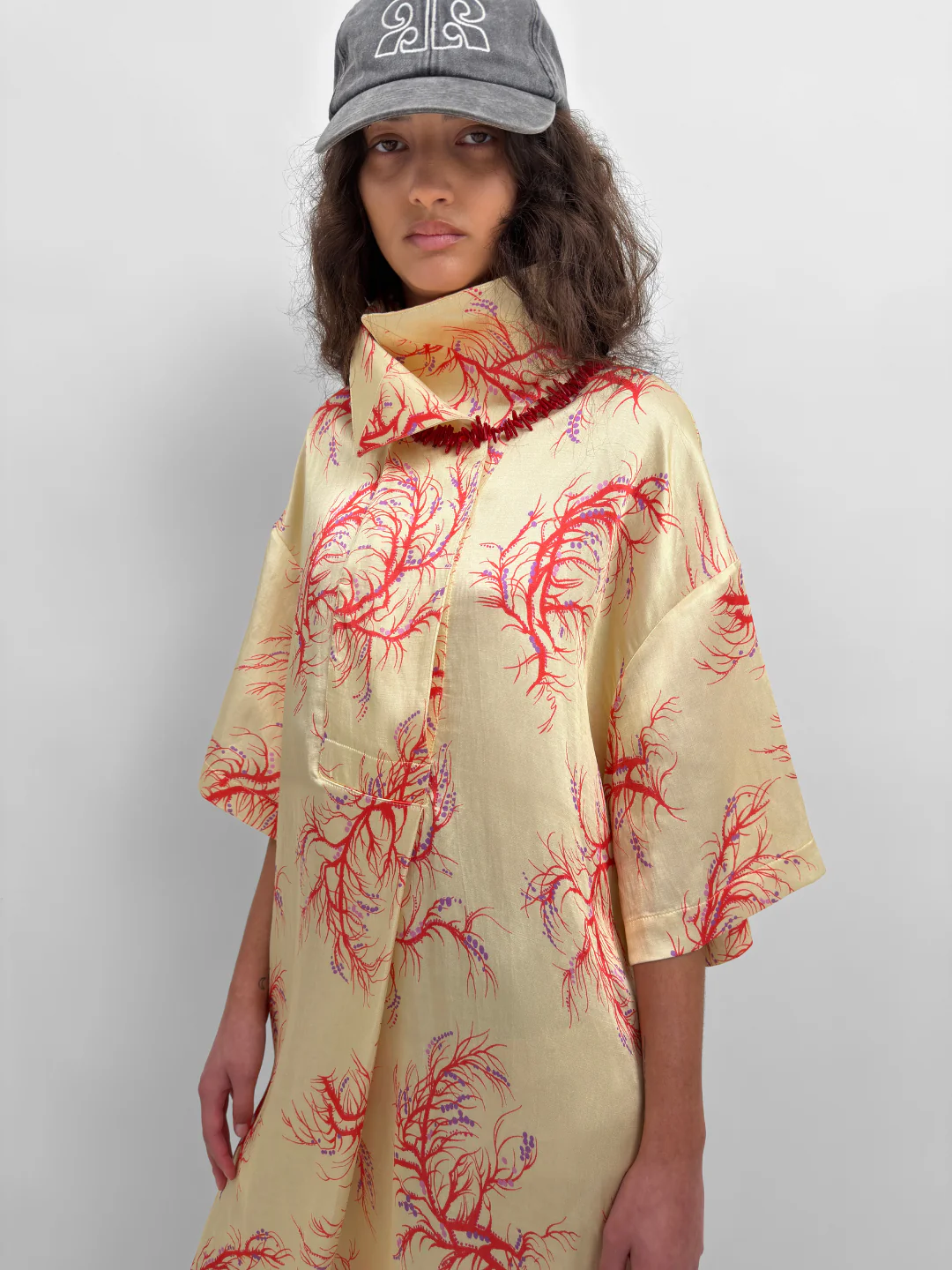 The Hemse overshirt dress in Seaweed - Image 3