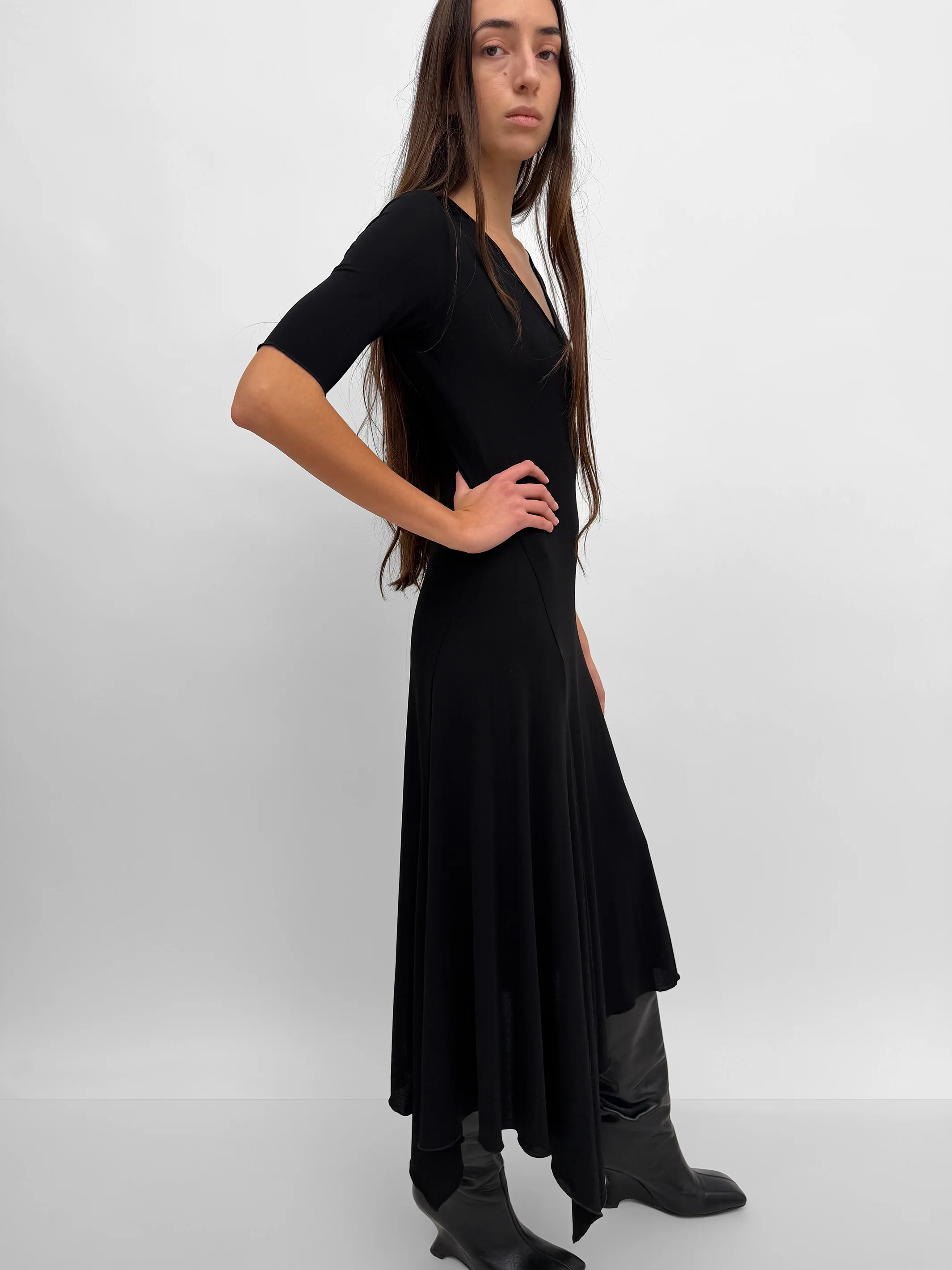The Jett v-neck open back tricot dress - Image 3