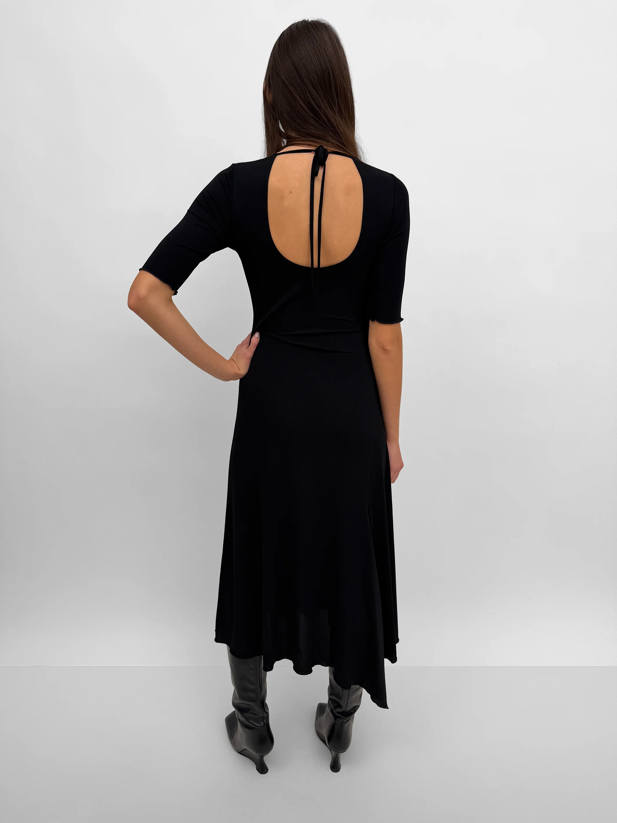 The Jett v-neck open back tricot dress - Image 4