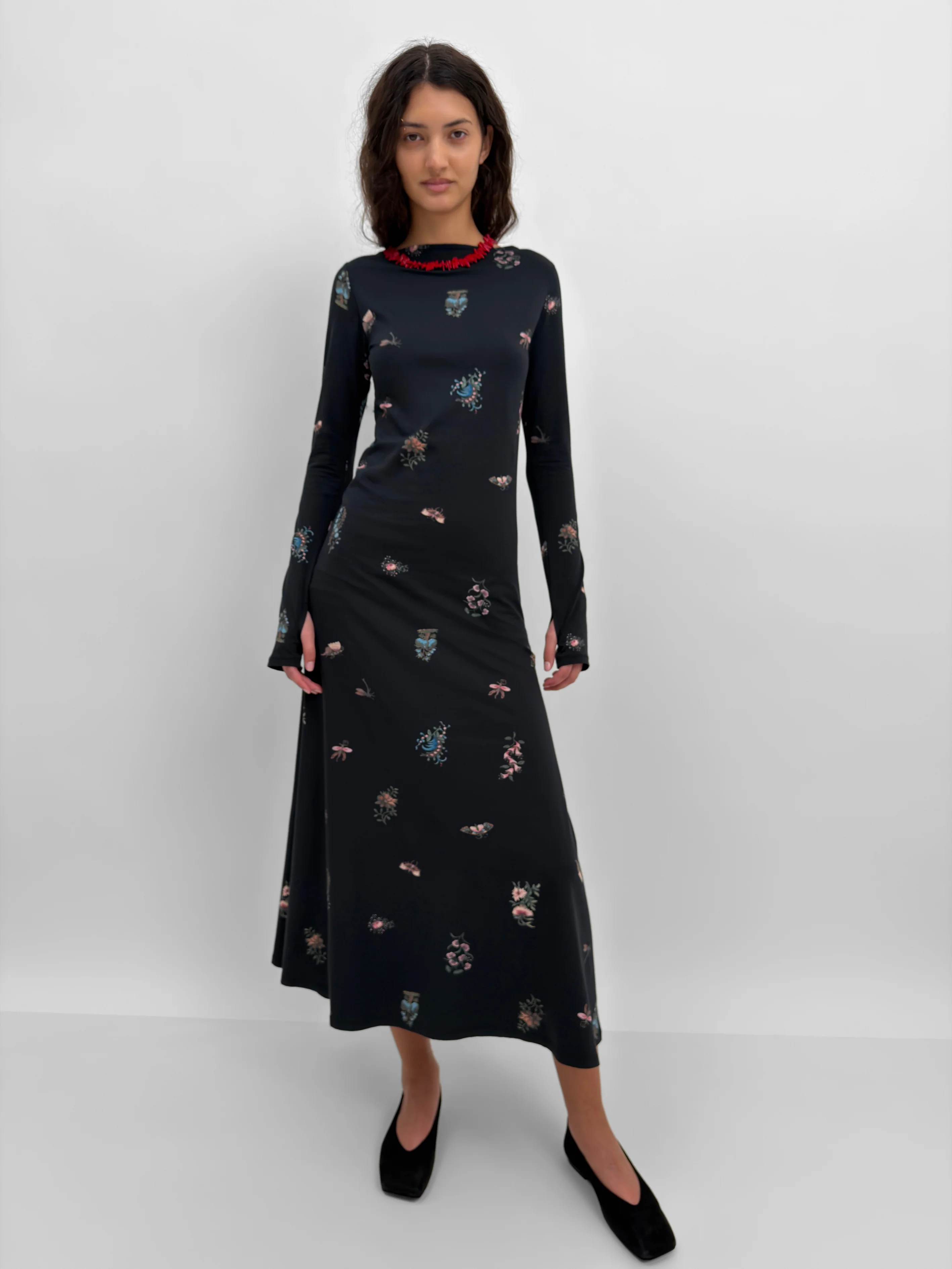 The Kendall open back tricot dress in Duchess - Image 2