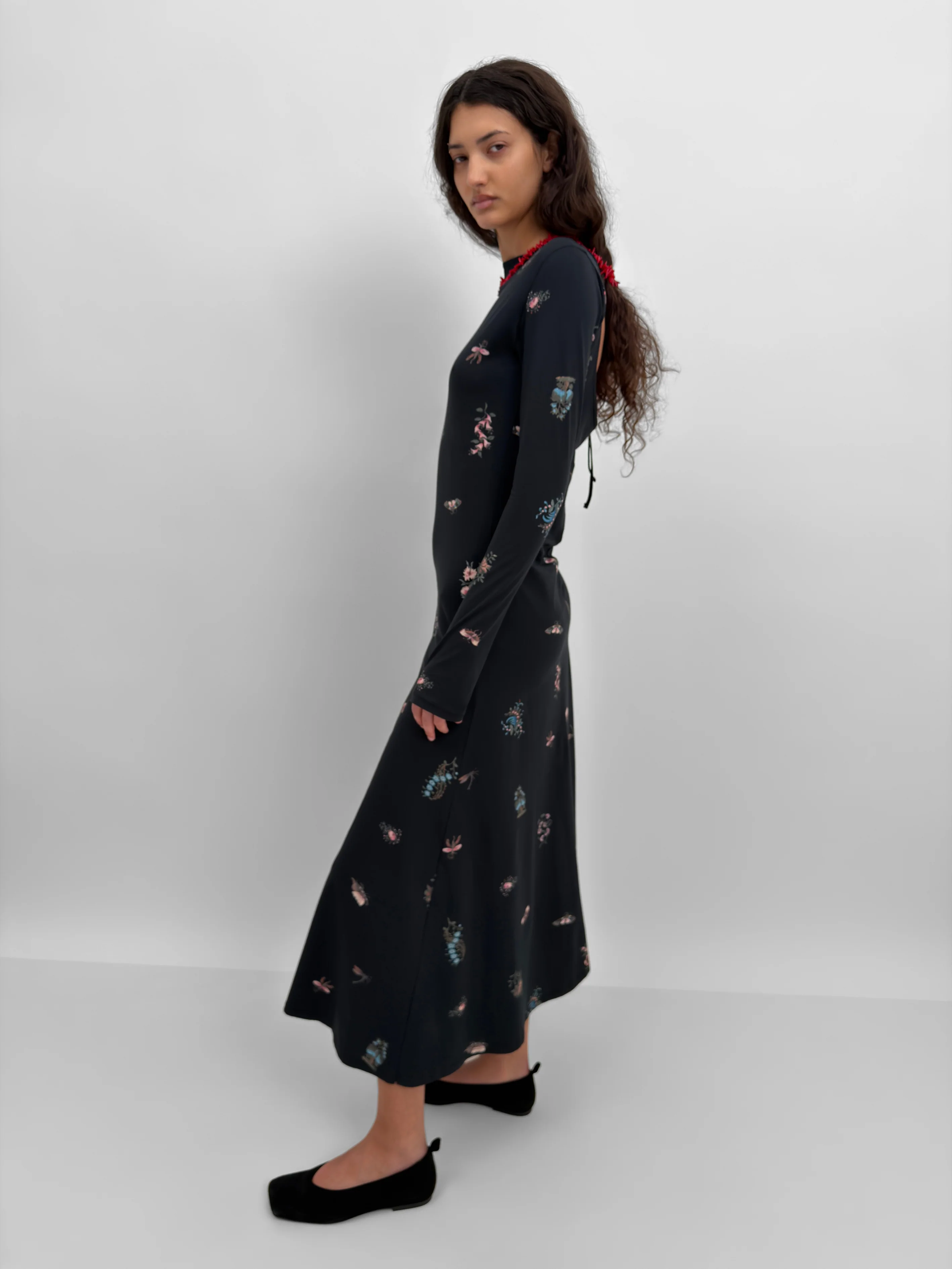 The Kendall open back tricot dress in Duchess - Image 3