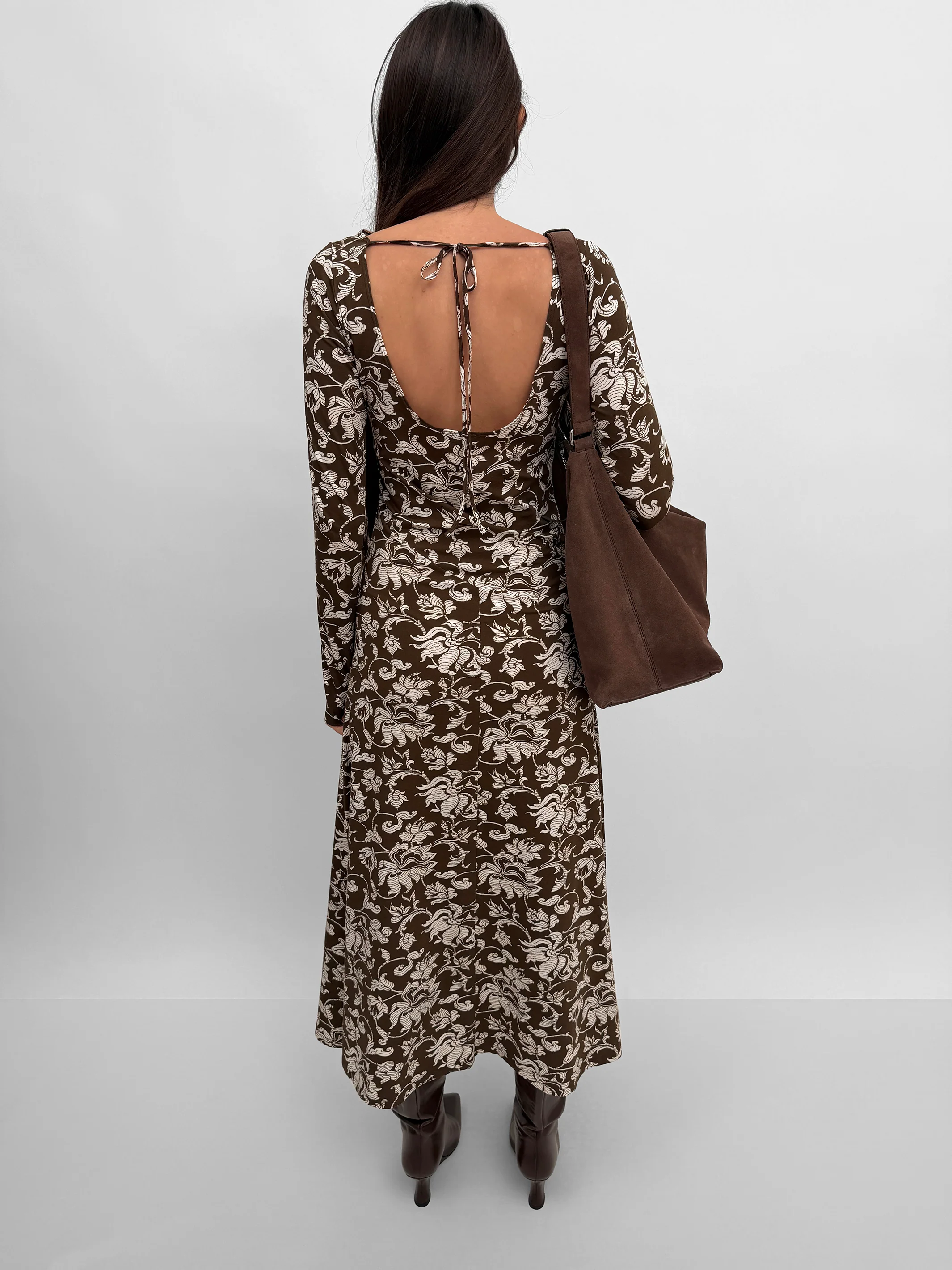The Kendall open back tricot dress in French Lily - Image 3