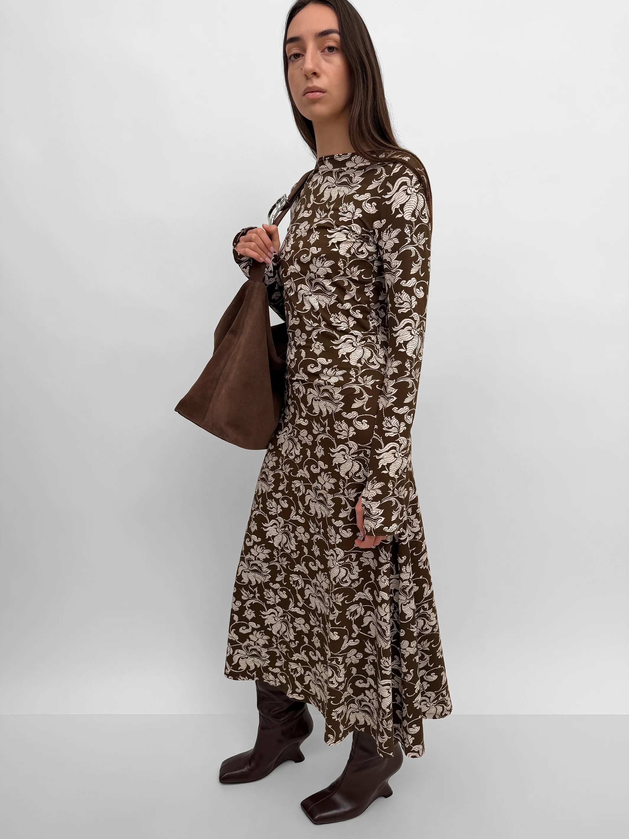 The Kendall open back tricot dress in French Lily - Image 4