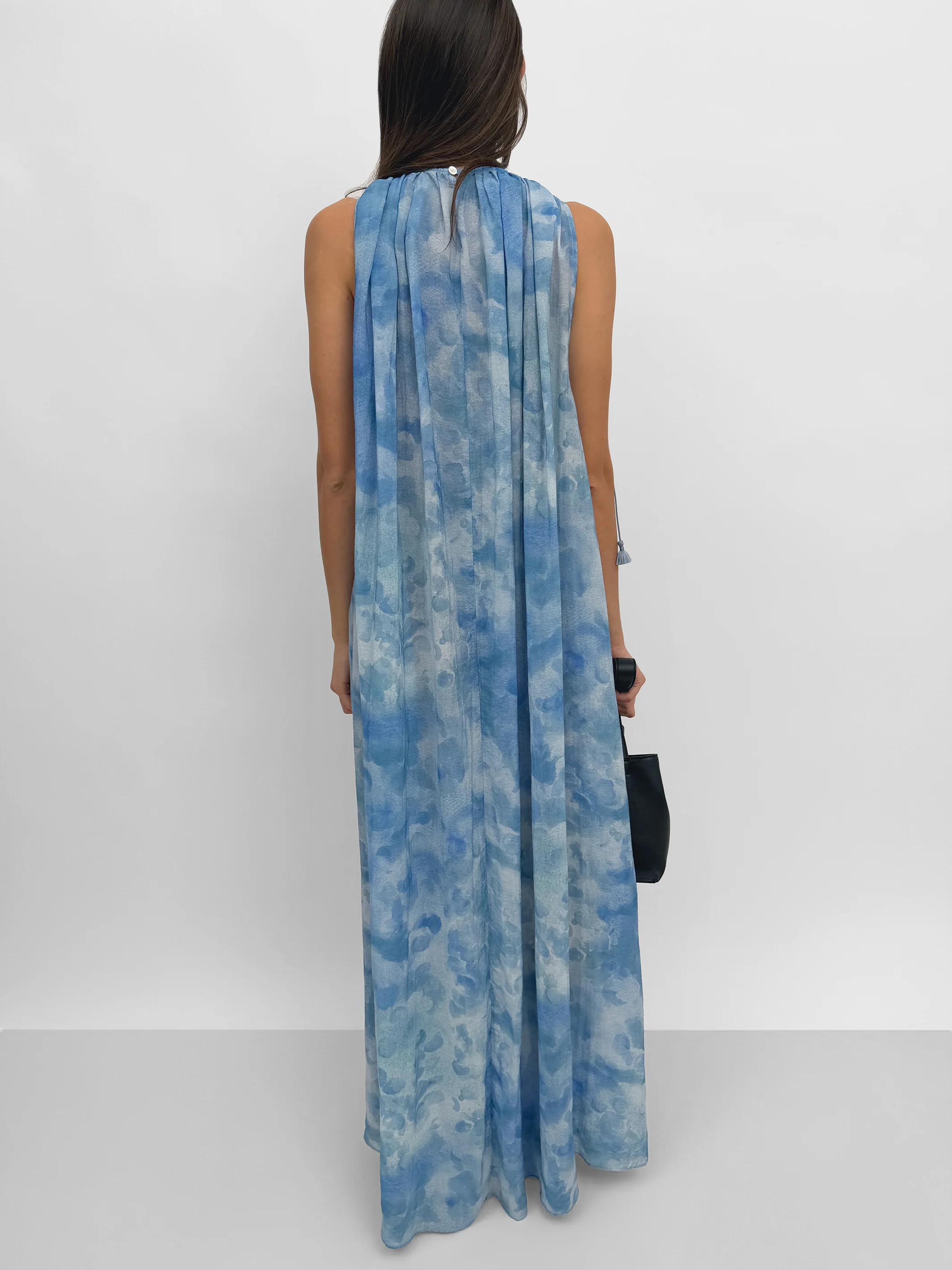 The Lobelia maxi halterneck dress in Clouds - Image 4
