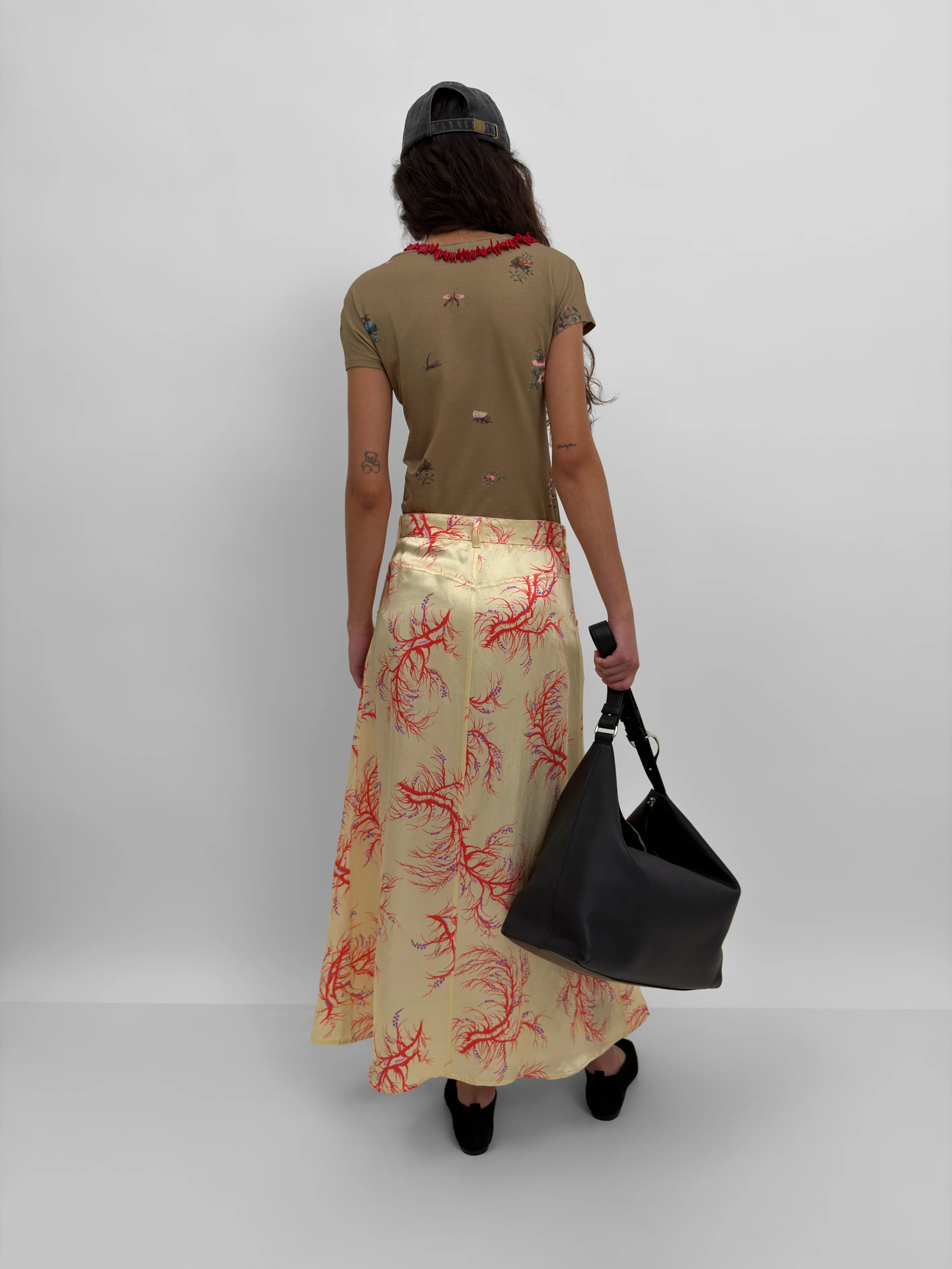 The London mid-calf skirt in Seaweed - Image 4