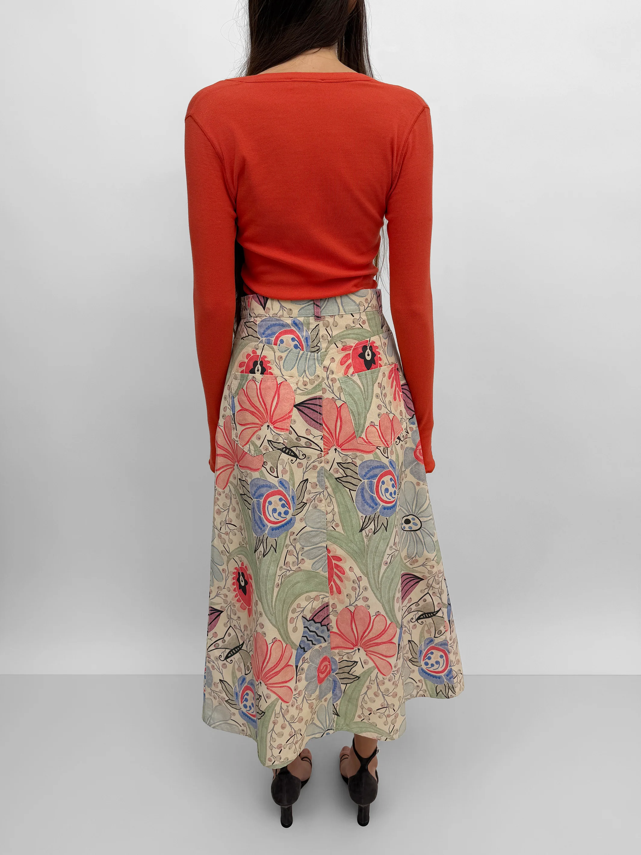 The London mid-calf skirt in print - Image 3