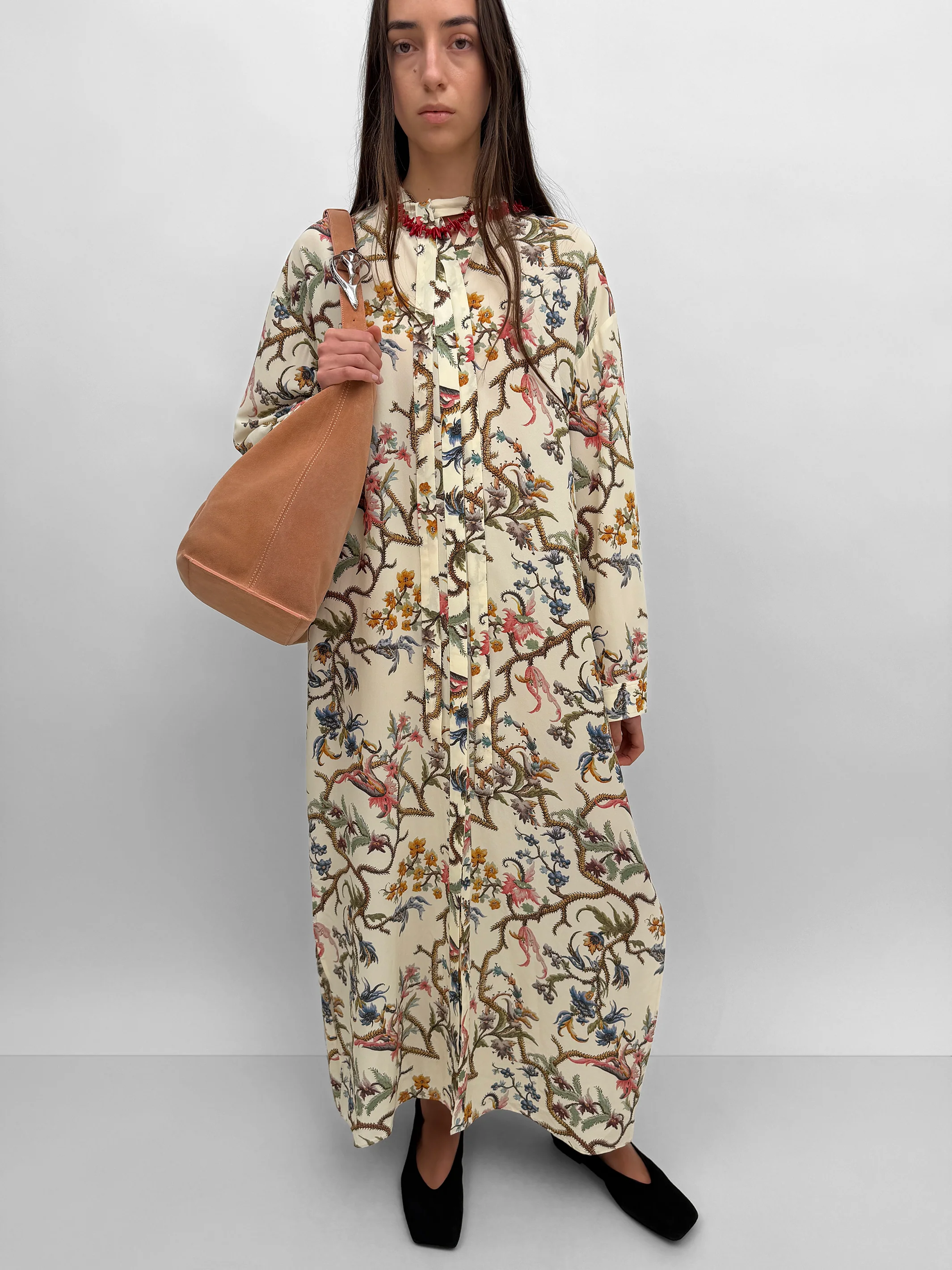 The Martini light silk shirt dress in Trailing - Image 2