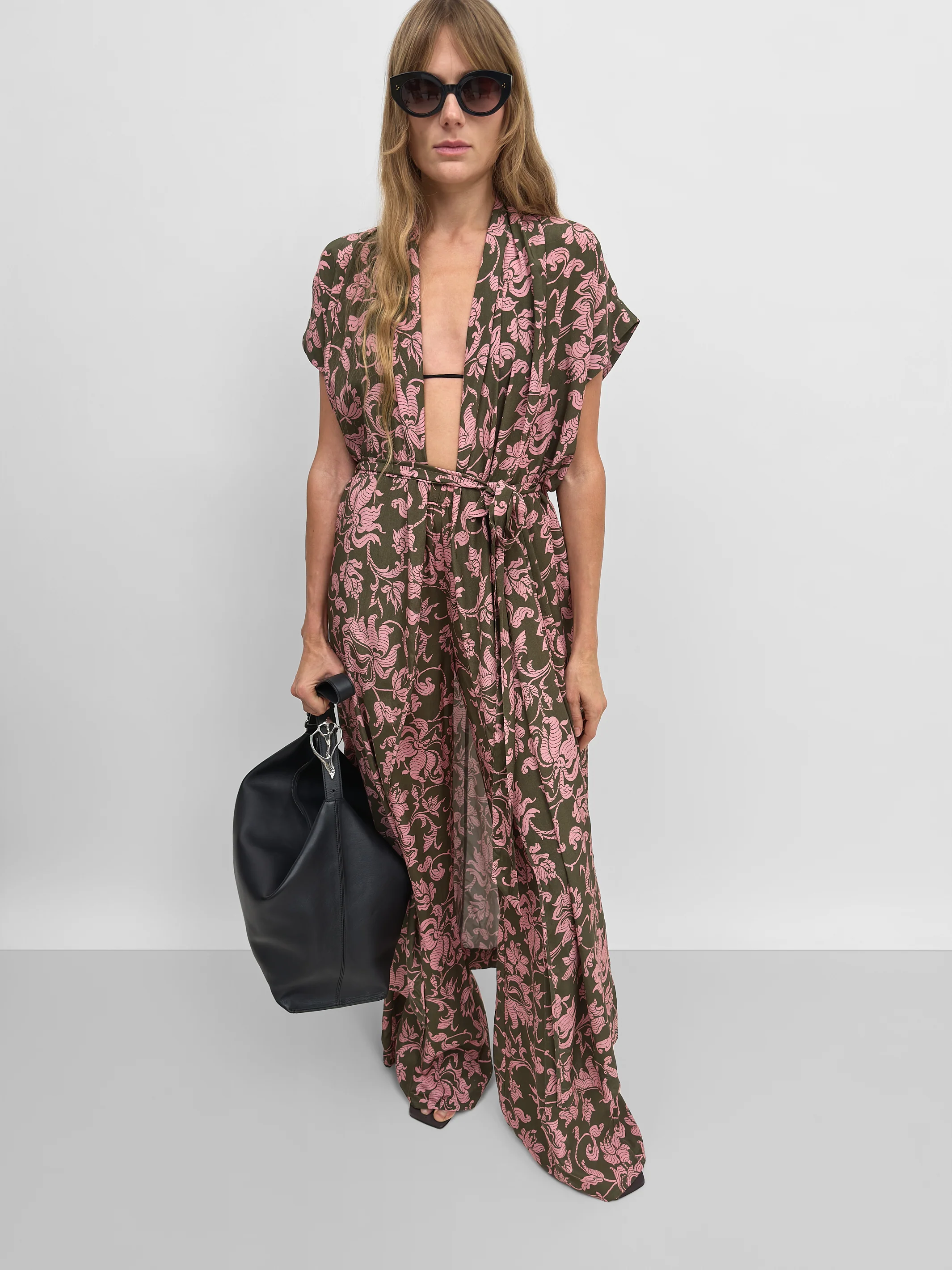 The Olympia wrap caftan dress in French Lily - Image 3