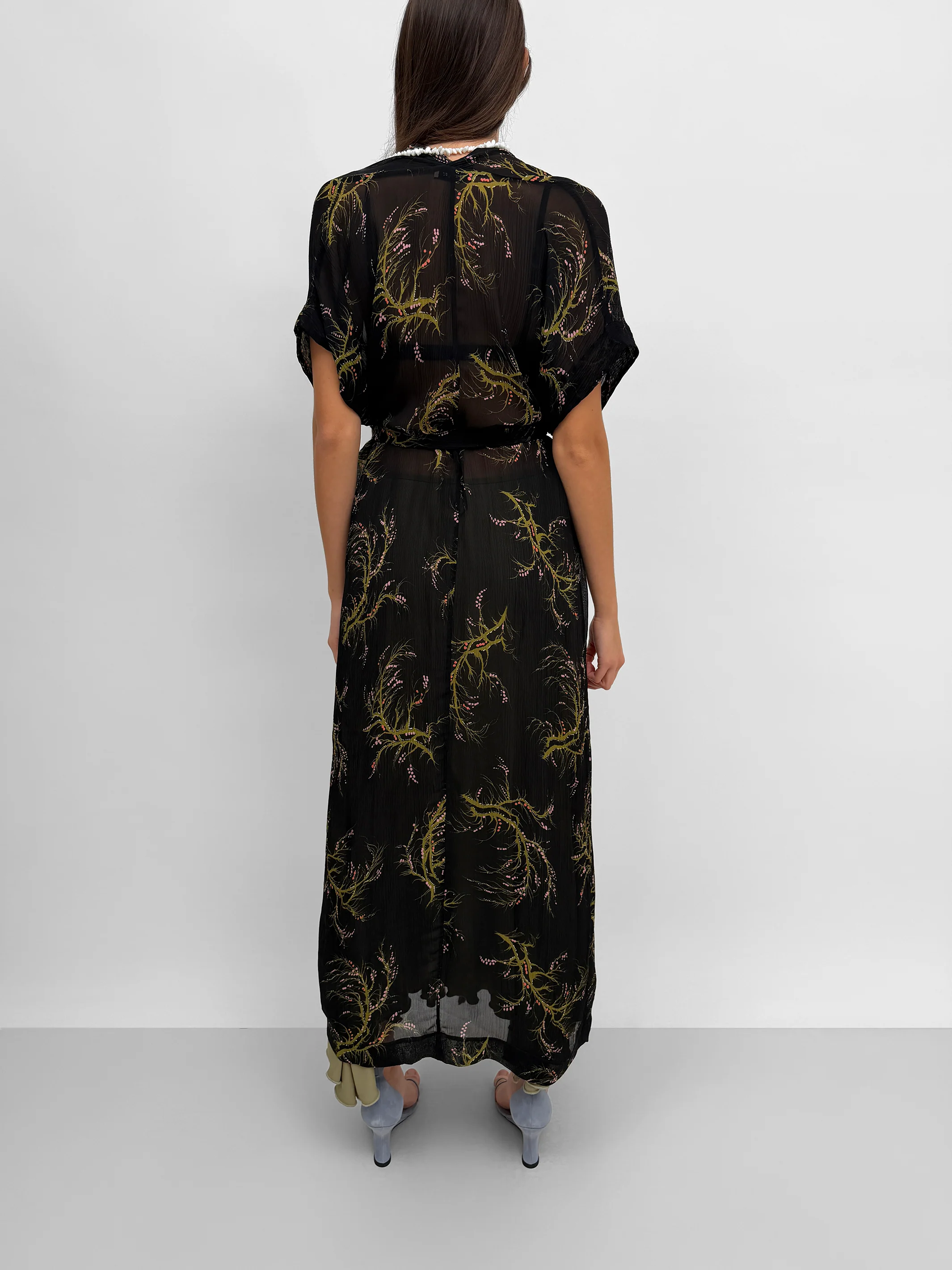The Olympia wrap caftan dress in Seaweed - Image 4