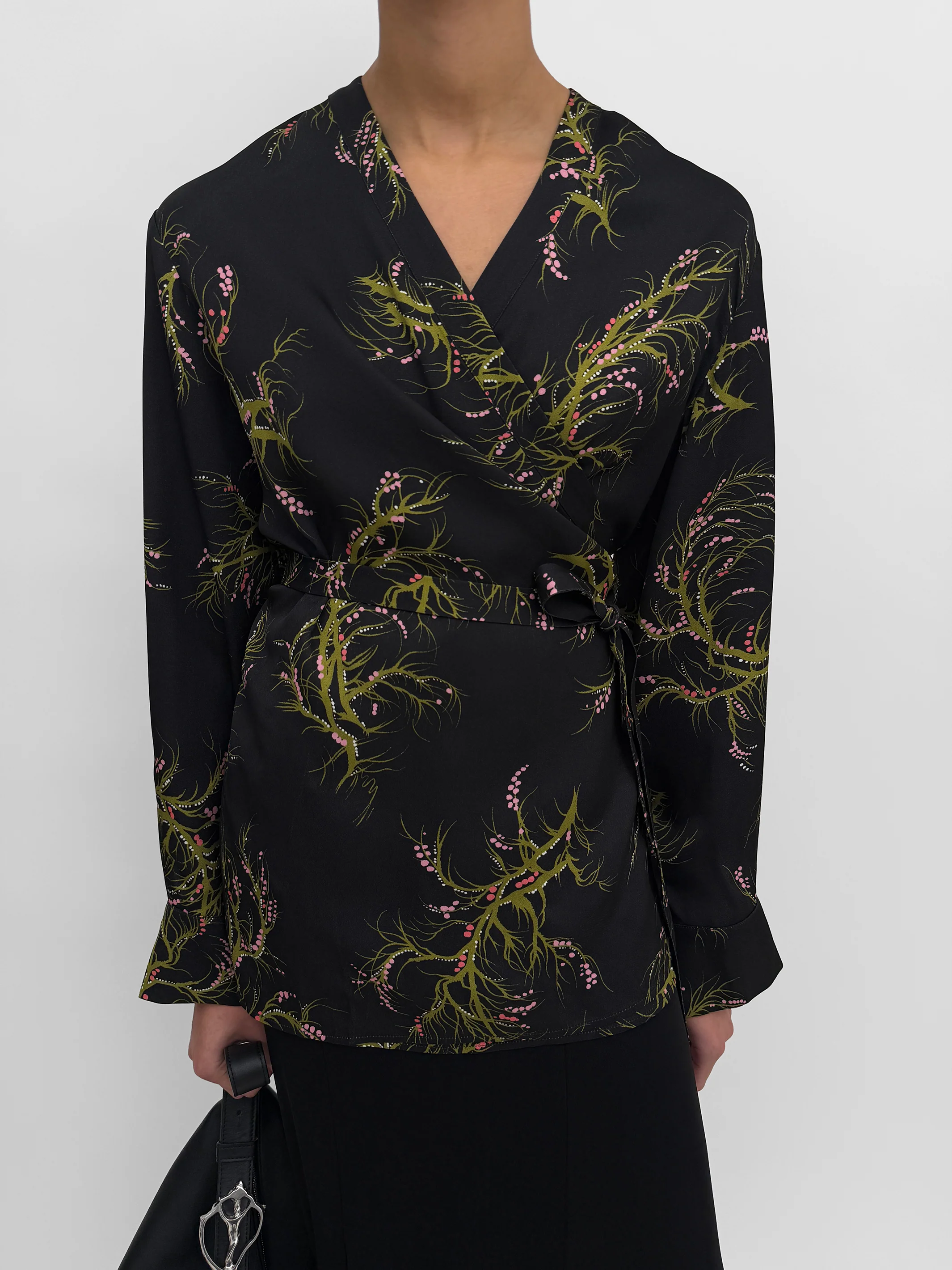 The Palmer wrap blouse in Seaweed - Image 2