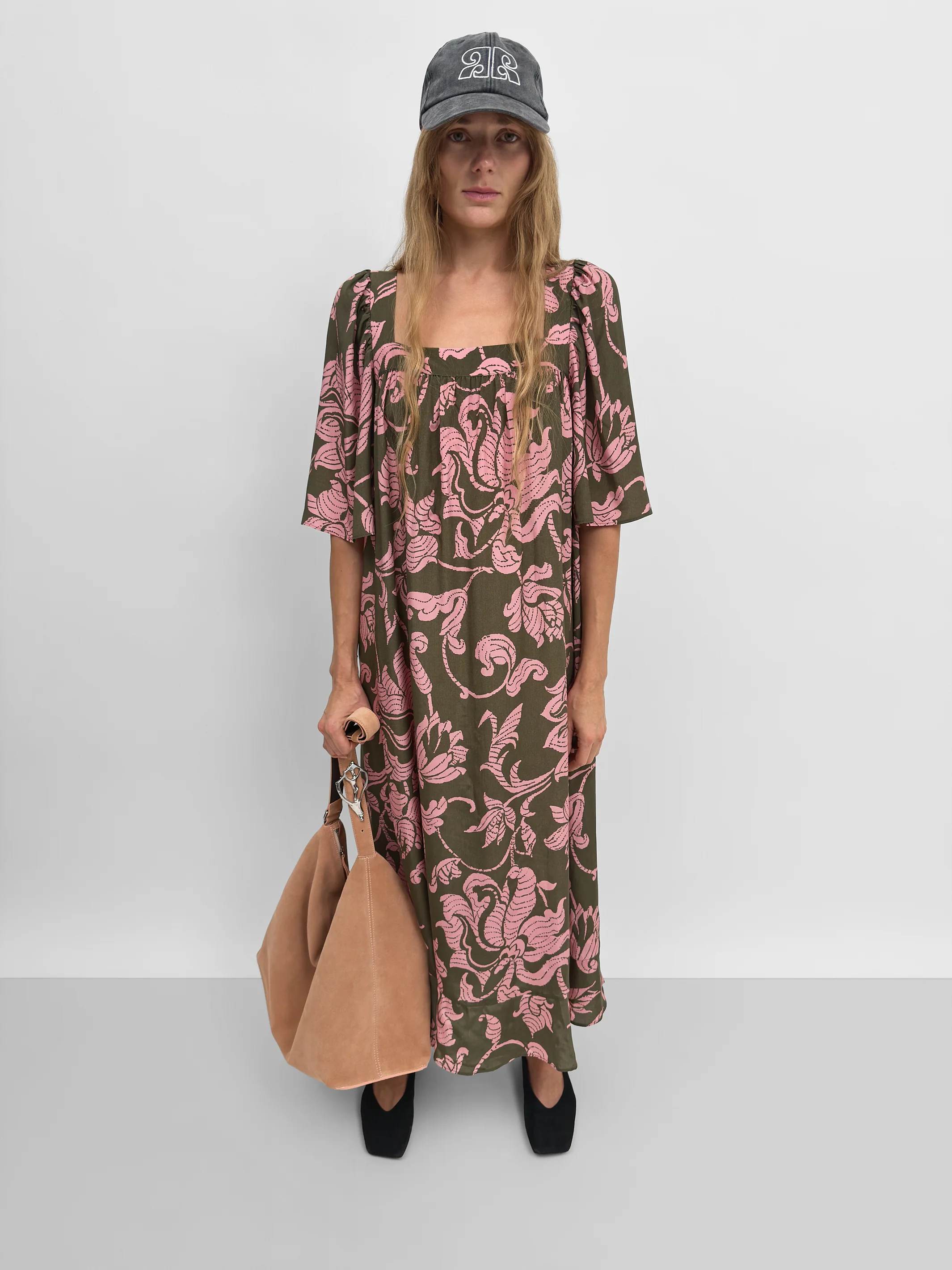 The Salem square neck dress in French Lily - Image 2