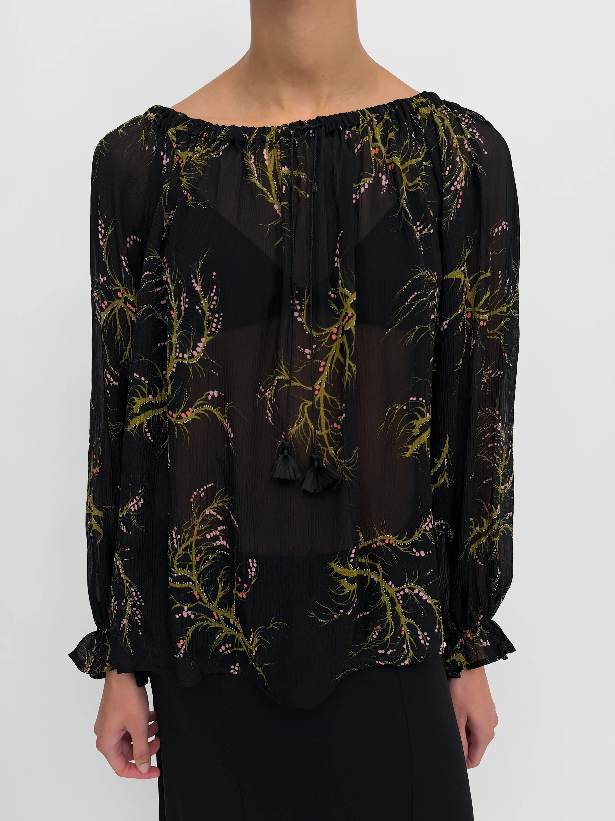 The Salvia plissé singoalla top in Seaweed - Image 2