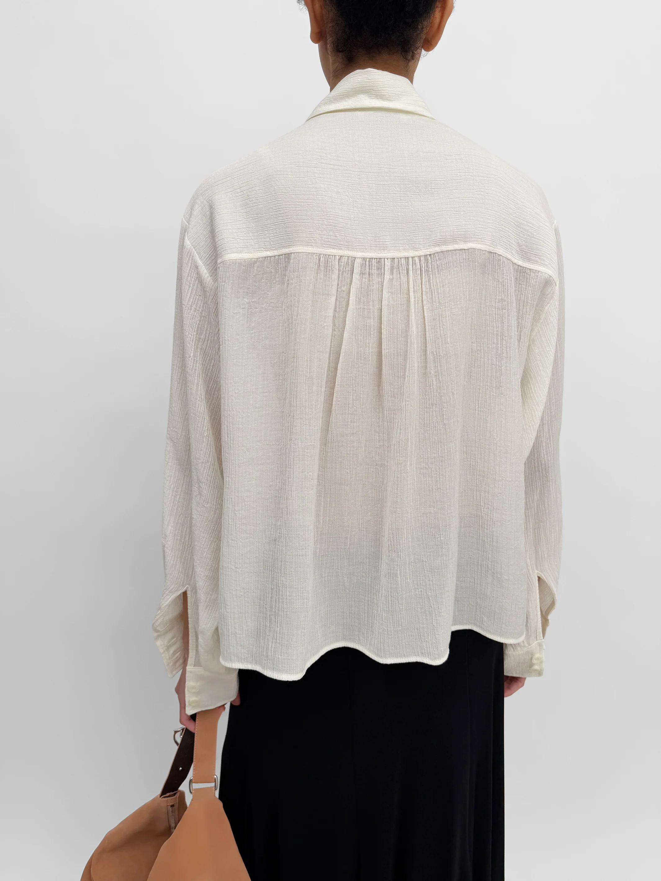 The Taylor plissé cropped shirt - Image 3