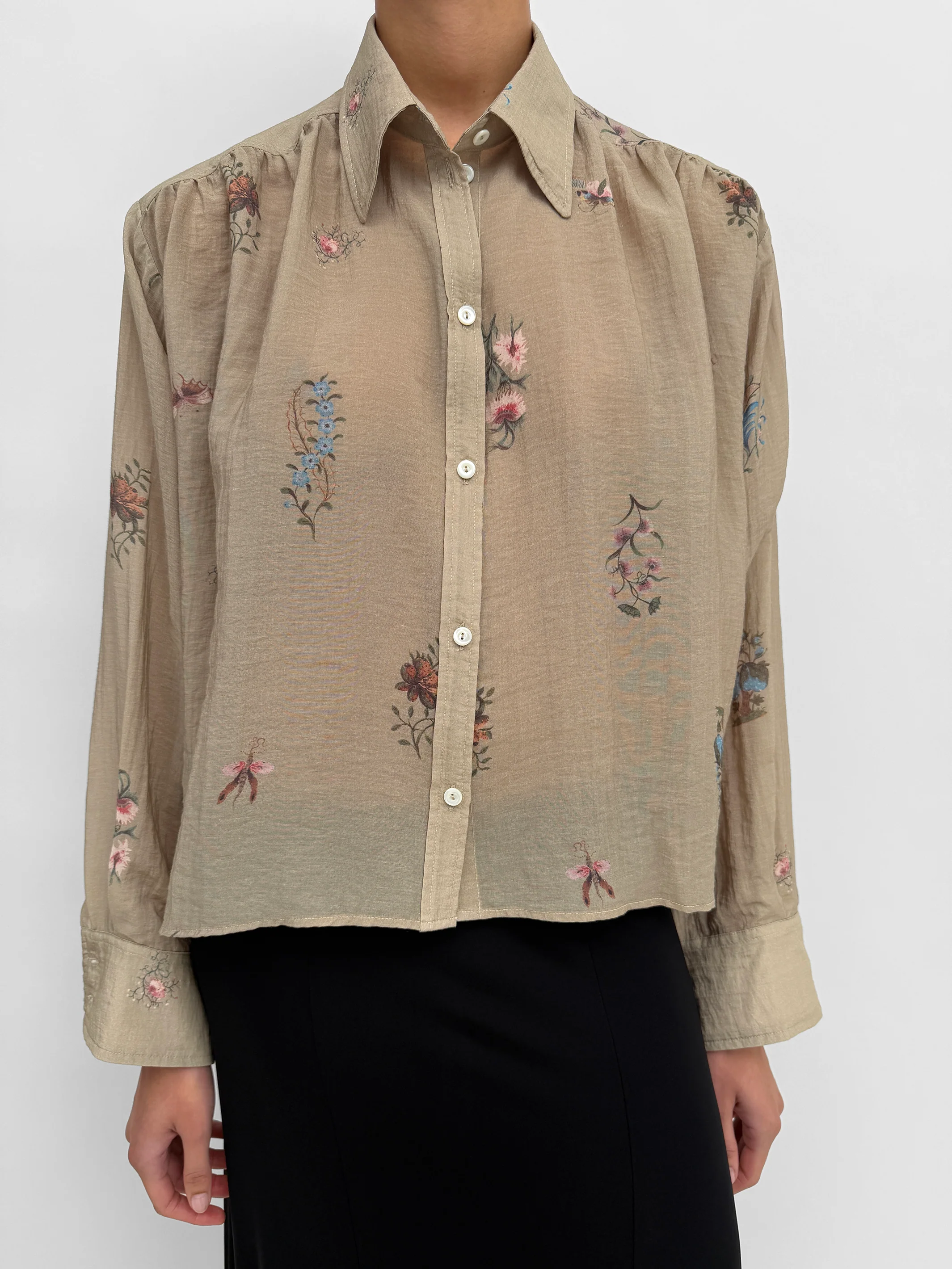 The Taylor plissé cropped shirt in Duchess - Image 2