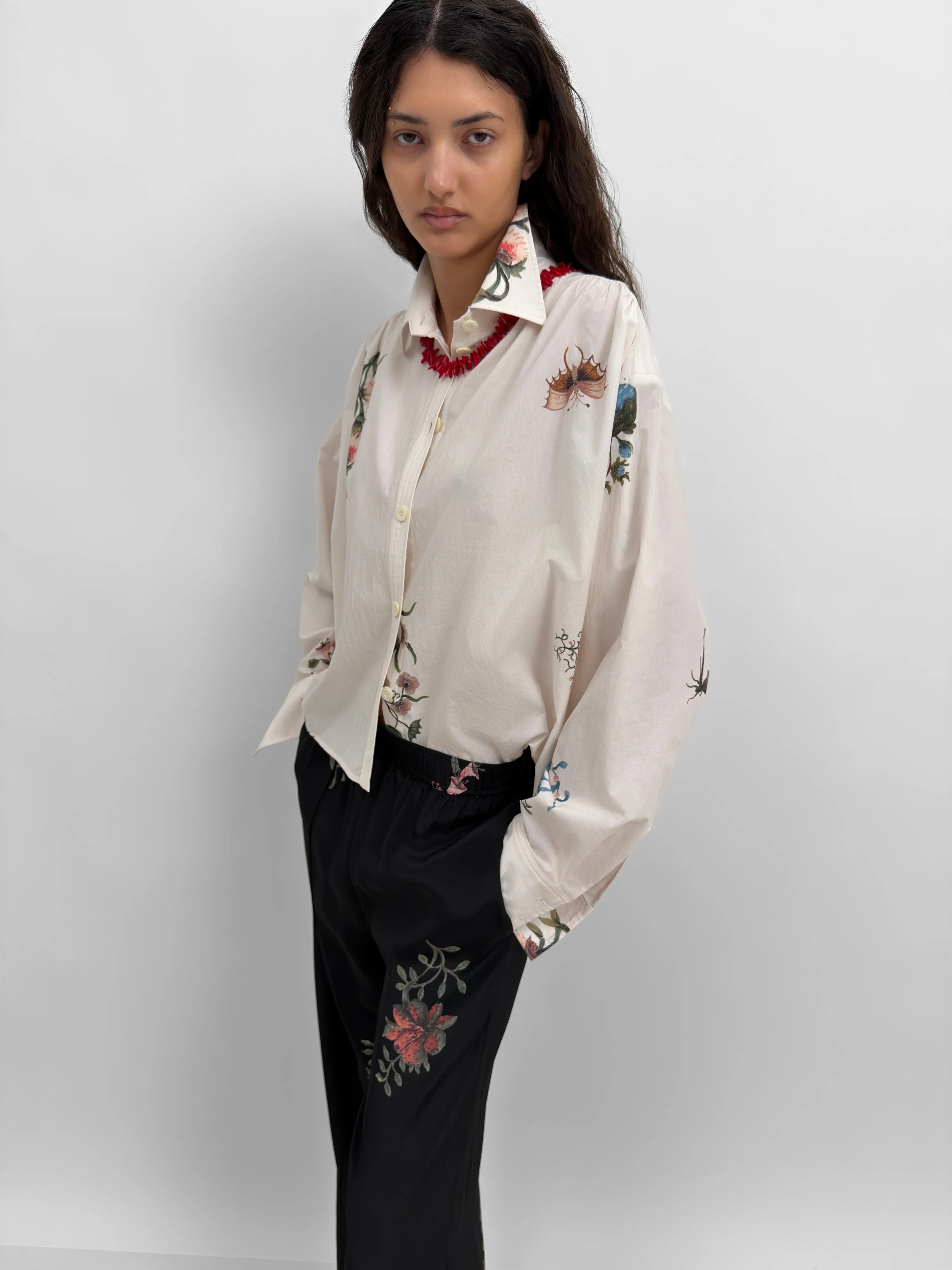 The Taylor poplin cropped shirt in Duchess - Image 3