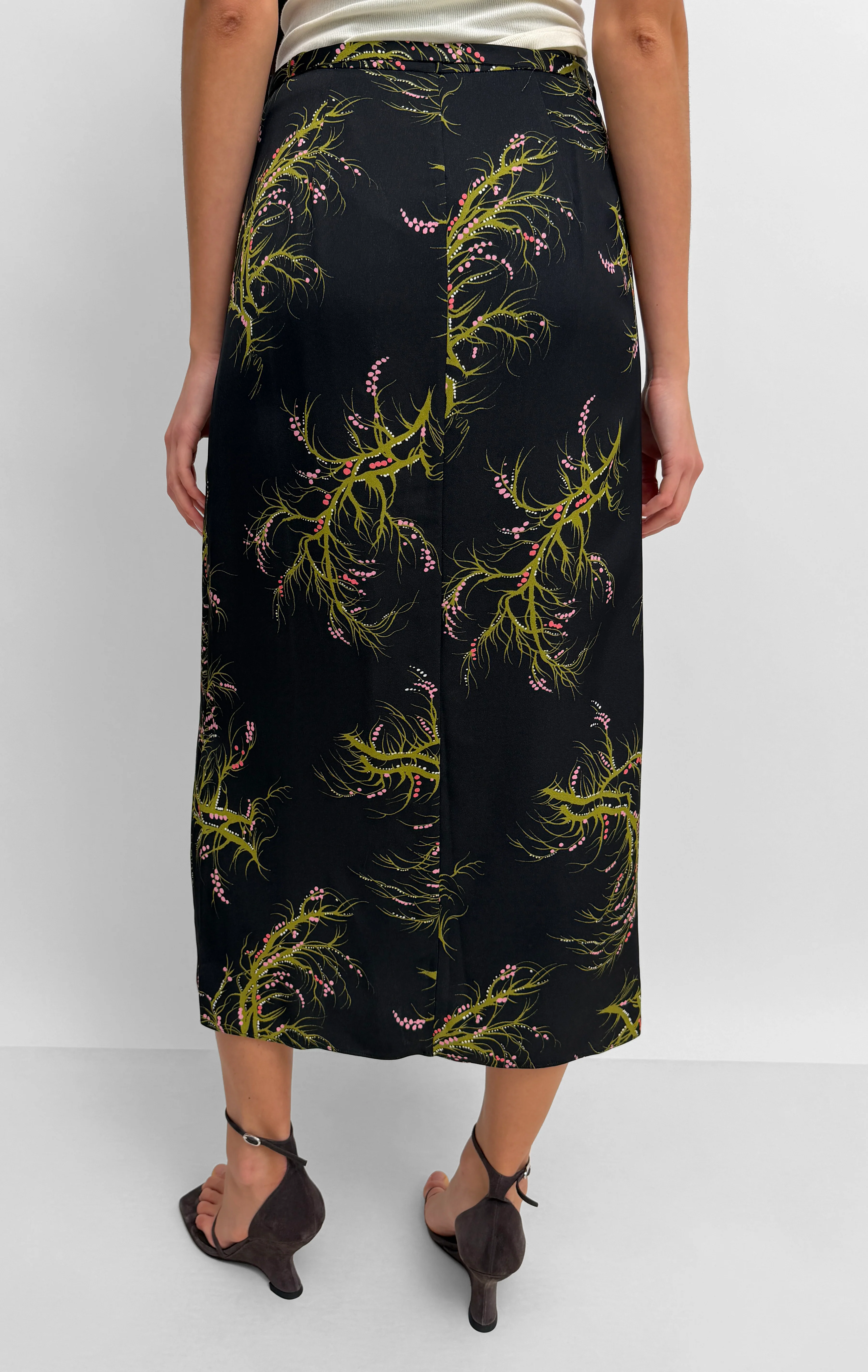 The Verona wrap pencil skirt in Seaweed - Image 3